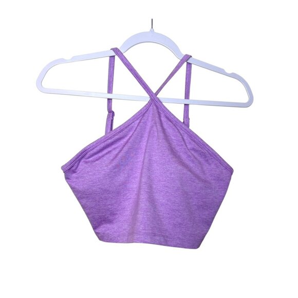 OFFLINE By Aerie The Hugger Halter Longline Sports Bra Activewear Purple Women L - Picture 1 of 7